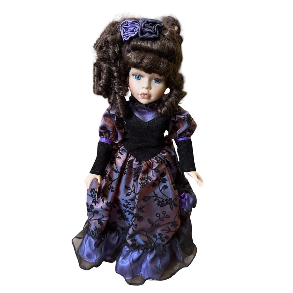 Dan Dee Collectors Choice Porcelain Doll Purple Black Victorian Limited‎ Edition